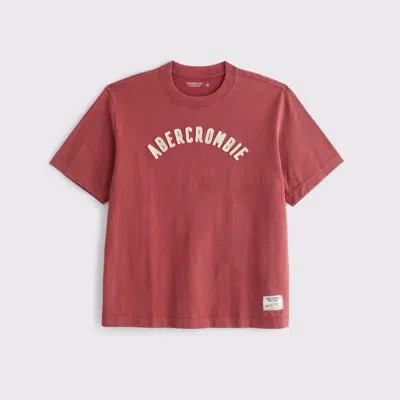 Abercrombie & Fitch Premium Heavyweight 2.0 Logo Tee In Red