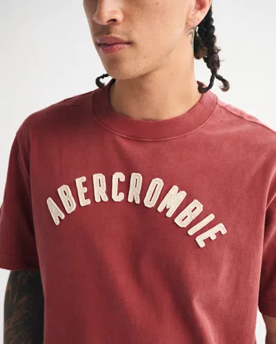 Abercrombie & Fitch Premium Heavyweight 2.0 Logo Tee In Red