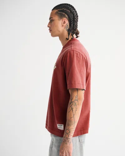 Abercrombie & Fitch Premium Heavyweight 2.0 Logo Tee In Red