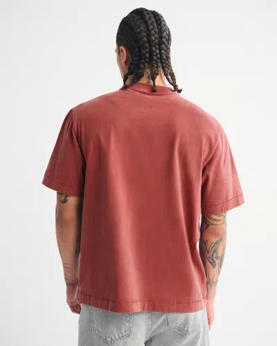 Abercrombie & Fitch Premium Heavyweight 2.0 Logo Tee In Red