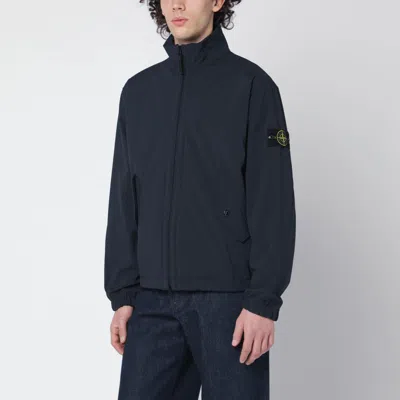 Stone Island Logo Patch Windbreaker Jacket In Blue