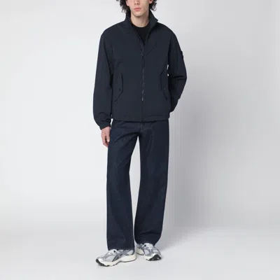 Stone Island Logo Patch Windbreaker Jacket In Blue