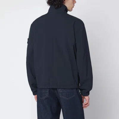 Stone Island Logo Patch Windbreaker Jacket In Blue