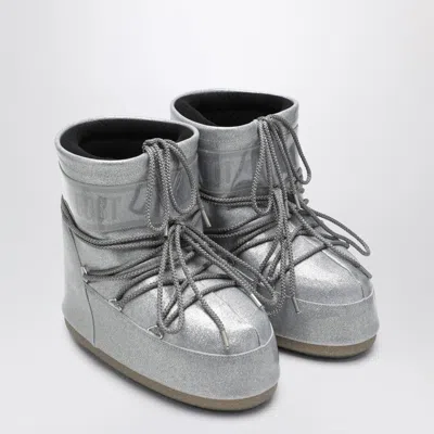 Moon Boot Silver Icon Low Boots With Glitter In Metallic