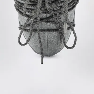 Moon Boot Silver Icon Low Boots With Glitter In Metallic