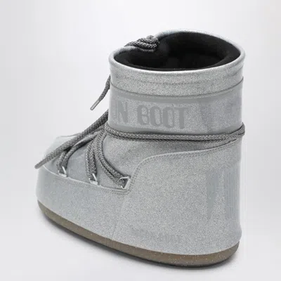 Moon Boot Silver Icon Low Boots With Glitter In Metallic