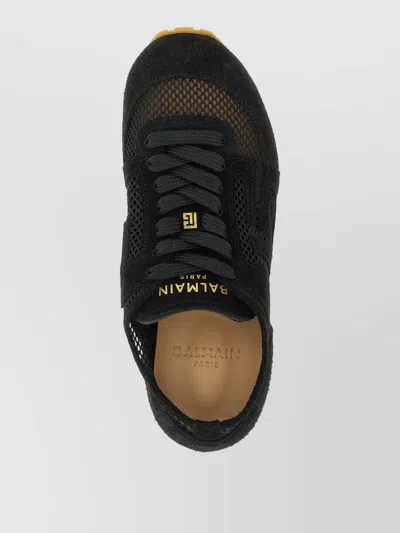 Balmain Racer 45 Suede And Perforated Mesh Sneakers In Multi