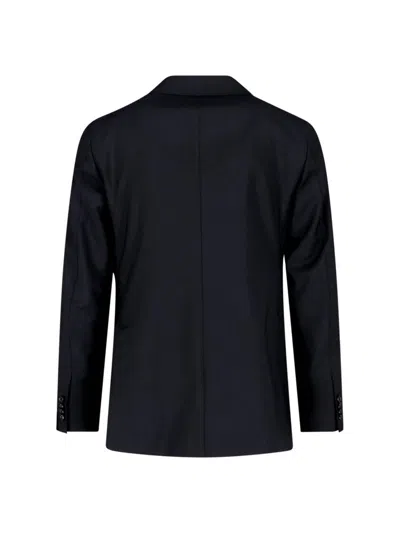 Caruso Double-breasted Suit In Black