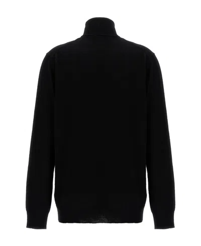 Miu Miu High-necked Long-sleeved Sweater In Black