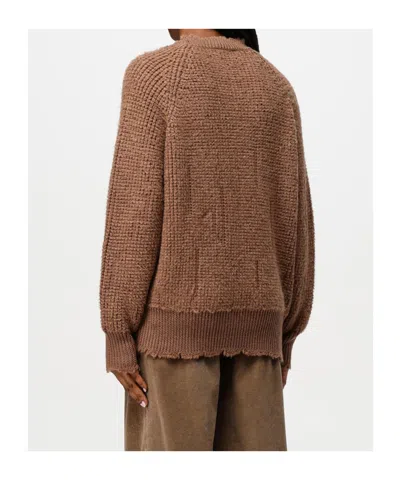 Dsquared2 Waffle-knit Distressed-effect Sweater In Brown