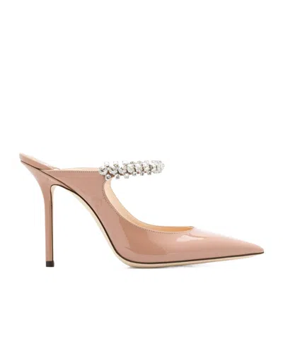 Jimmy Choo Pink Patent Leather Pumps With Crystal Strap