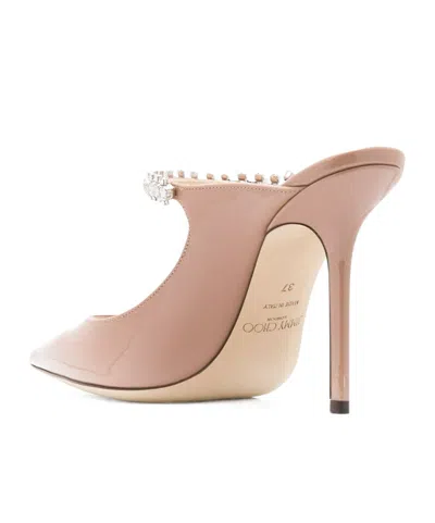 Jimmy Choo Pink Patent Leather Pumps With Crystal Strap