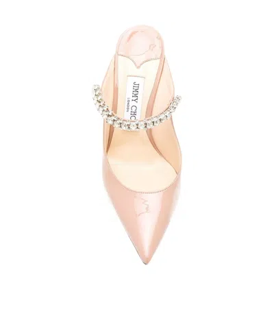 Jimmy Choo Pink Patent Leather Pumps With Crystal Strap