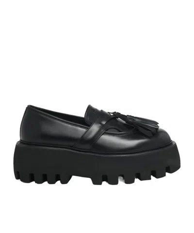 Alexander Mcqueen Tassel Platform Loafers In Black