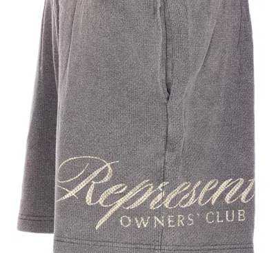 Represent Elasticized Logo Shorts In Gray