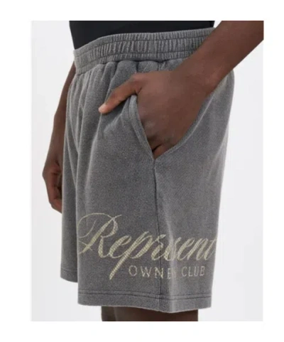 Represent Elasticized Logo Shorts In Gray