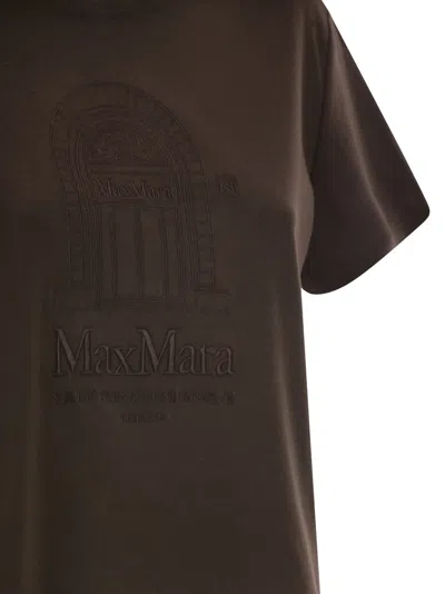 Max Mara Embroidered-graphic T-shirt In Brown