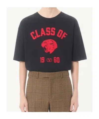 Valentino Garavani Cotton T-shirt With Panther Print In Multi