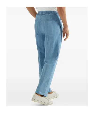 Brunello Cucinelli Drawstring-waist Pleated Jeans In Blue