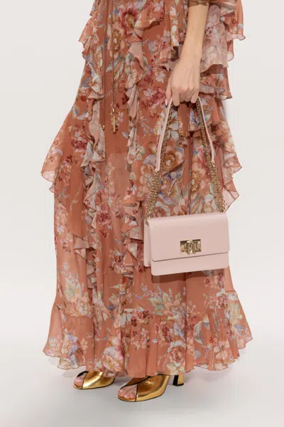 Furla 1927 Mini Leather Shoulder Bag Color Azalea In Pink