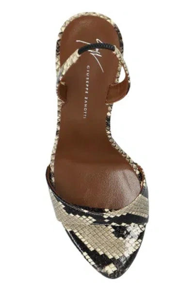 Giuseppe Zanotti Clandestino Patagonia Slingback Snake Print Sandals In Multi