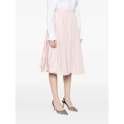 Prada Pocketed Midi A-line Skirt In Pink