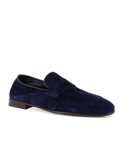 Brunello Cucinelli Suede Logo-embossed Loafers In Blue