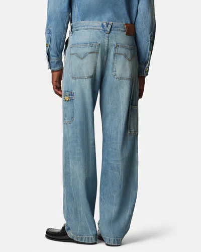 Versace Carpenter Utility-pocket Jeans In Blue