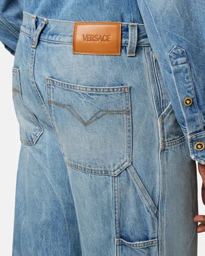 Versace Carpenter Utility-pocket Jeans In Blue