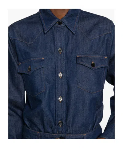 Apc A.p.c. Mini Denim Dress In Blue