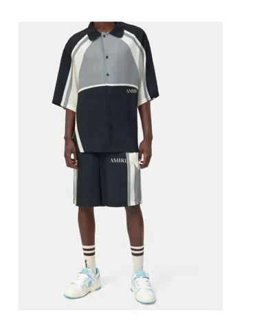 Amiri Quad Panel Side Stripe Tailored Shorts In Black