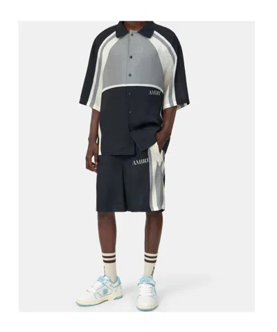 Amiri Quad Panel Side Stripe Tailored Shorts In Black