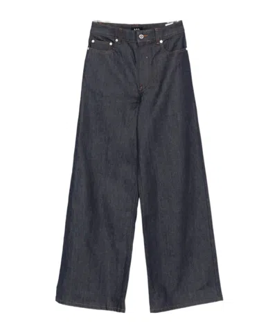 Apc Logo-embroidered Jeans In Gray