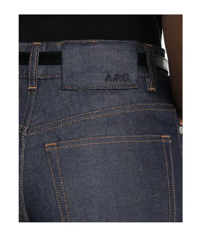 Apc Logo-embroidered Jeans In Gray