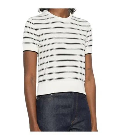 Apc Striped-pattern T-shirt In White