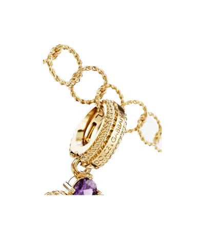Dolce & Gabbana Charm B Lettering 18-carat Yellow Gold And Multicolored Gems In Gold