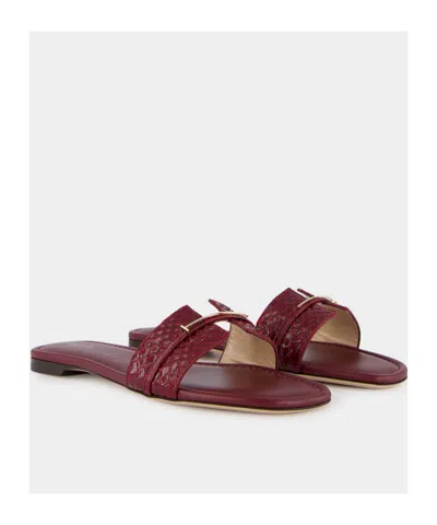 Tom Ford Textured-strap Buckle Flat In Red