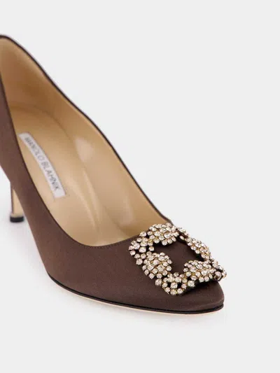 Manolo Blahnik Hangisi 70 Buckle High Heels In Brown