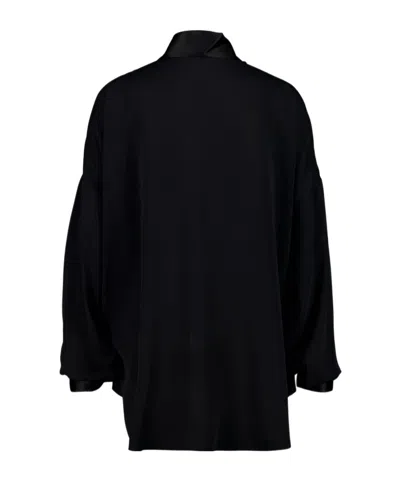 Tom Ford Bow Tie Neck Blouse Long Sleeves In Black