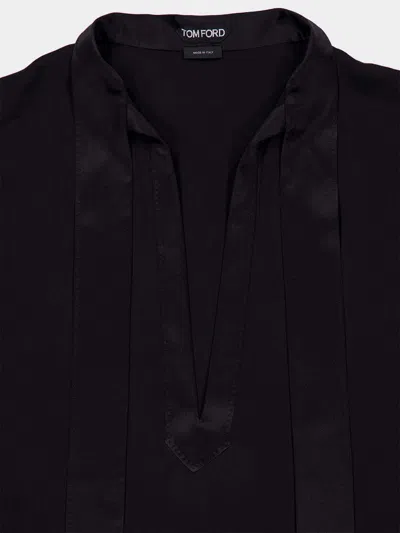 Tom Ford Bow Tie Neck Blouse Long Sleeves In Black