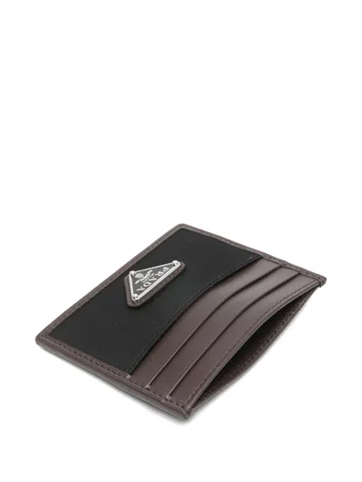 Prada Logo-plaque Card Holder In Black