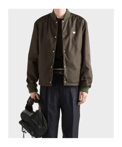 Prada Single Breasted Jacket In Green