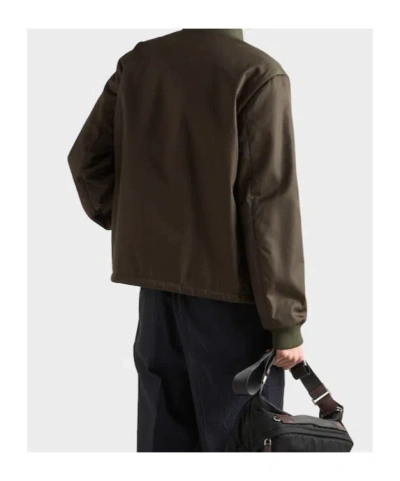 Prada Single Breasted Jacket In Green