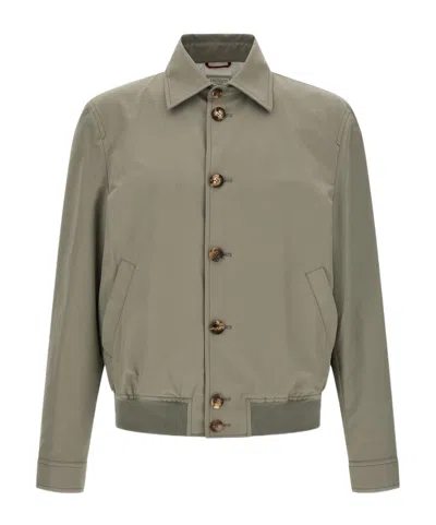 Brunello Cucinelli Long-sleeved Casual Jacket In Green