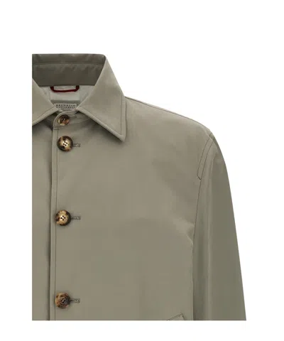 Brunello Cucinelli Long-sleeved Casual Jacket In Green