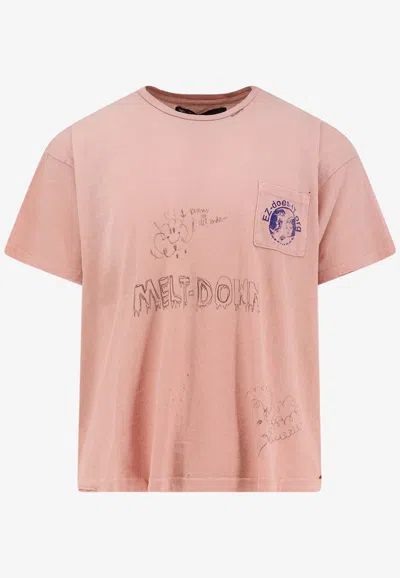 Paly Logo-printed Crewneck T-shirt In Pink