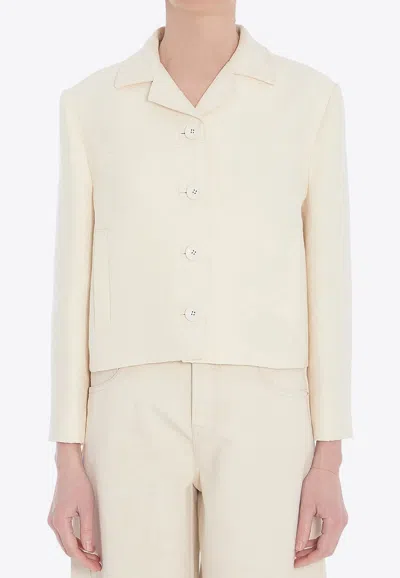 Gucci Gg Jacquard Cropped Jacket In Animal Print