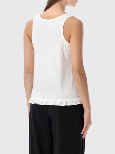 Rotate Birger Christensen Rotate Ruffle-hem Cotton Tank Top In White