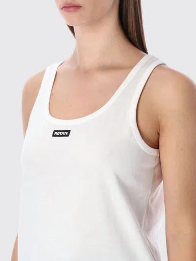 Rotate Birger Christensen Rotate Ruffle-hem Cotton Tank Top In White