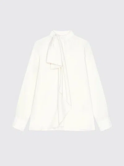 Givenchy Long Sleeve Blouse Draped Bow Detail In White